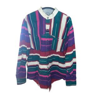Roughrider Large Brushpopper western button up long sleeve 90’s colorful shirt